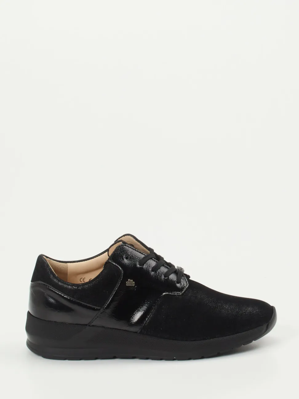 Finn Comfort – Komfort-Sneaker aus Stretch und Leder schwarz