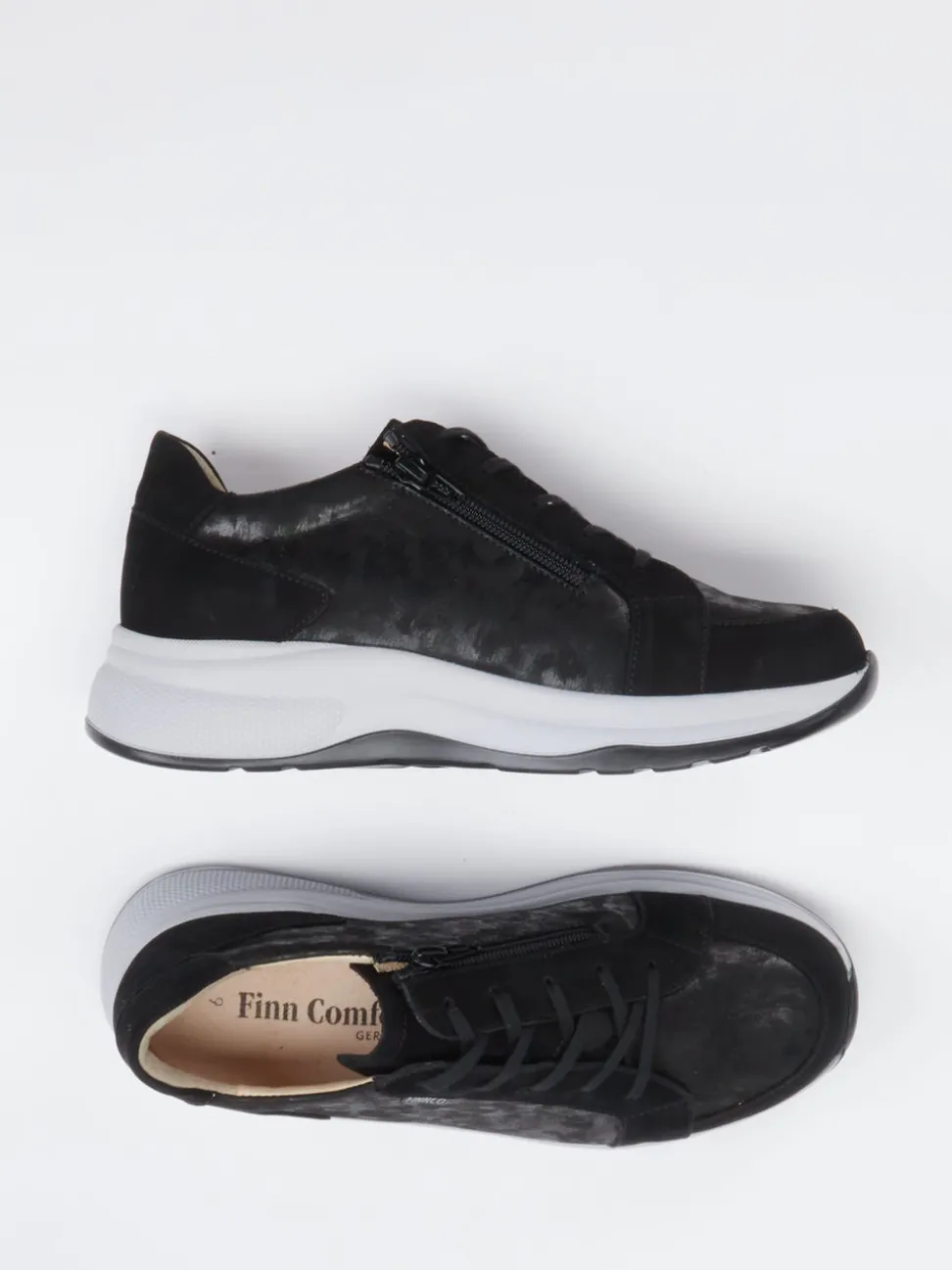 Finn Comfort – Komfort-Sneaker aus Nubukleder schwarz