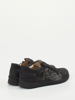Finn Comfort – Komfort-Sneaker aus geprägtem Leder schwarz