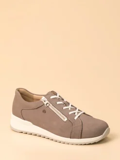 Finn Comfort – Komfort-Sneaker aus Nubukleder Taupe