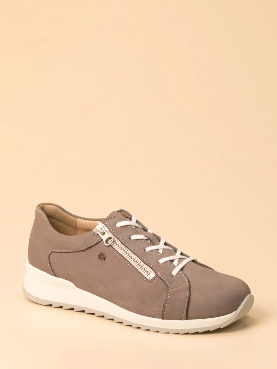 Finn Comfort – Komfort-Sneaker aus Nubukleder Taupe