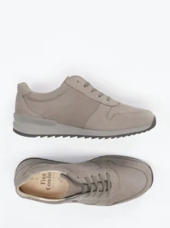 Finn Comfort – Komfort-Sneaker aus Nubukleder Taupe