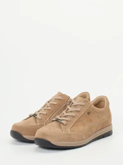 Finn Comfort – Komfort-Sneaker aus Veloursleder beige