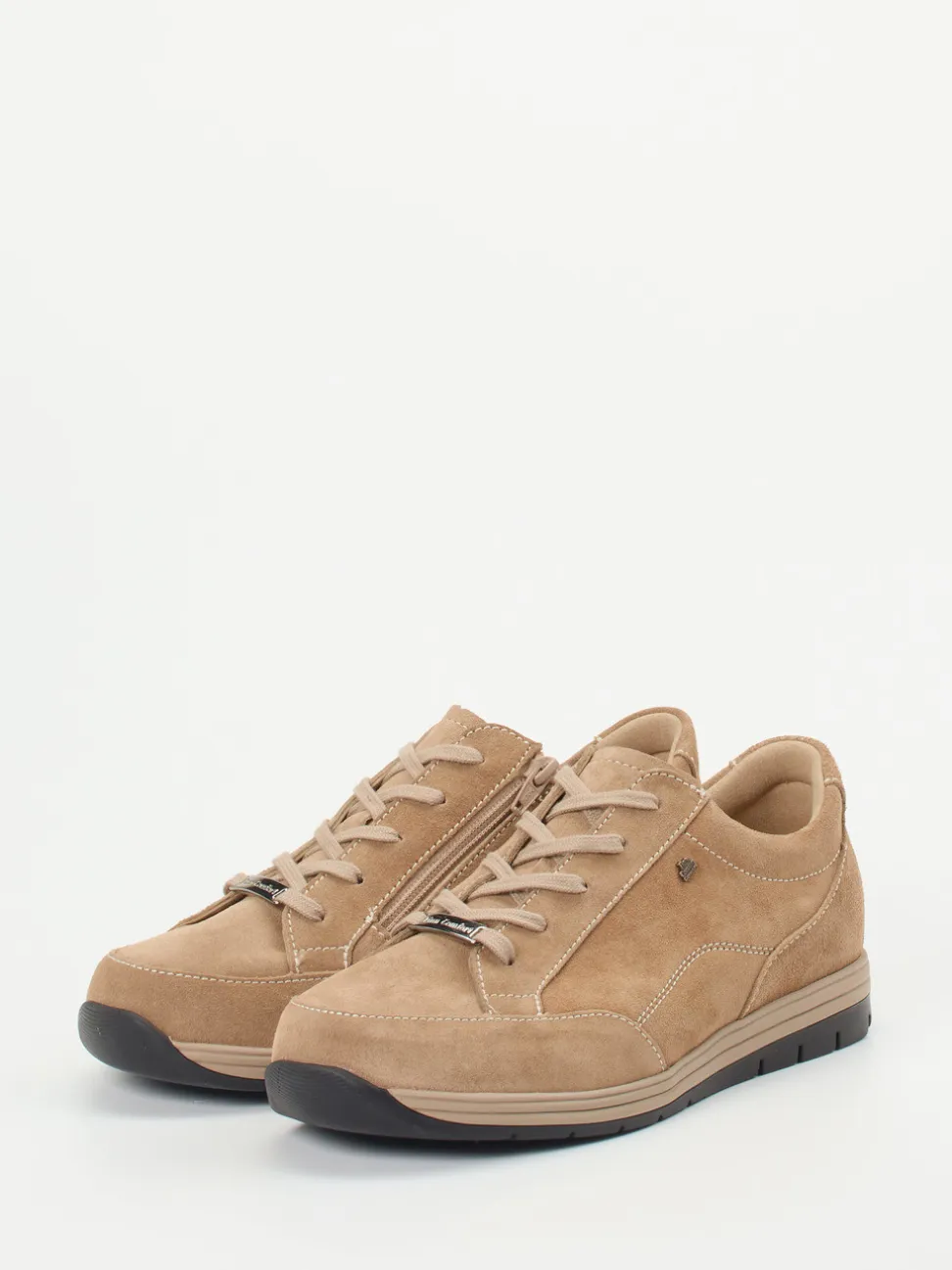 Finn Comfort – Komfort-Sneaker aus Veloursleder beige