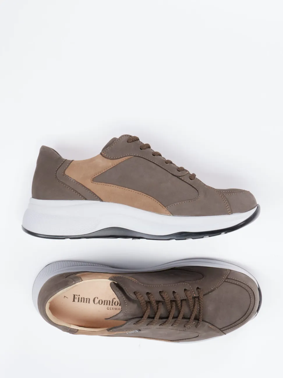 Finn Comfort – Komfort-Sneaker aus Nubukleder braun