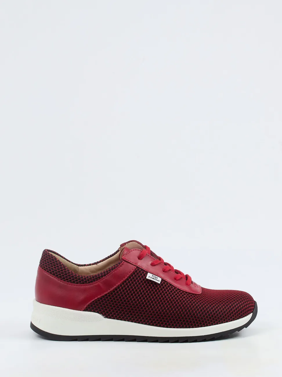 Finn Comfort – Komfort-Sneaker aus Nappaleder und Mesh dunkelrot