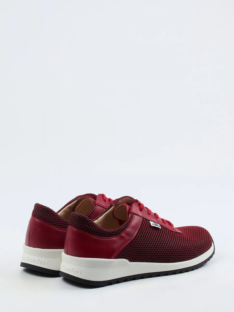 Finn Comfort – Komfort-Sneaker aus Nappaleder und Mesh dunkelrot