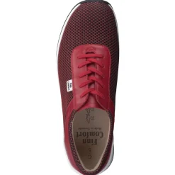 Finn Comfort – Komfort-Sneaker aus Nappaleder und Mesh dunkelrot