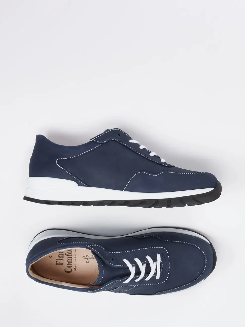 Finn Comfort – Komfort-Sneaker aus Nubukleder Dunkelblau