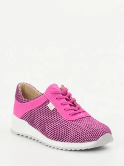 Finn Comfort – Komfort-Sneaker aus Mesh und Nubukleder Pink