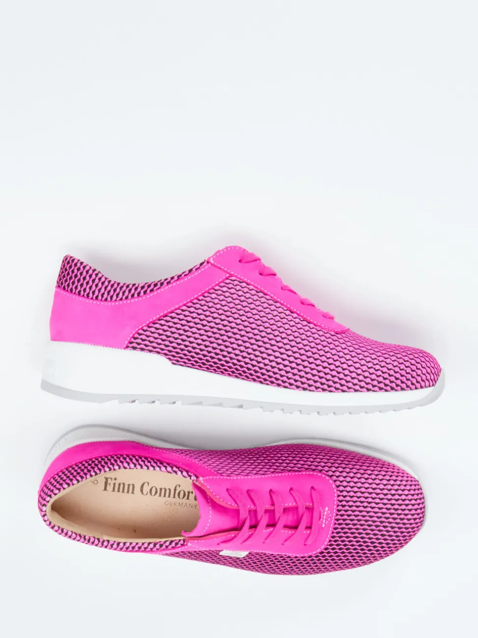 Finn Comfort – Komfort-Sneaker aus Mesh und Nubukleder Pink