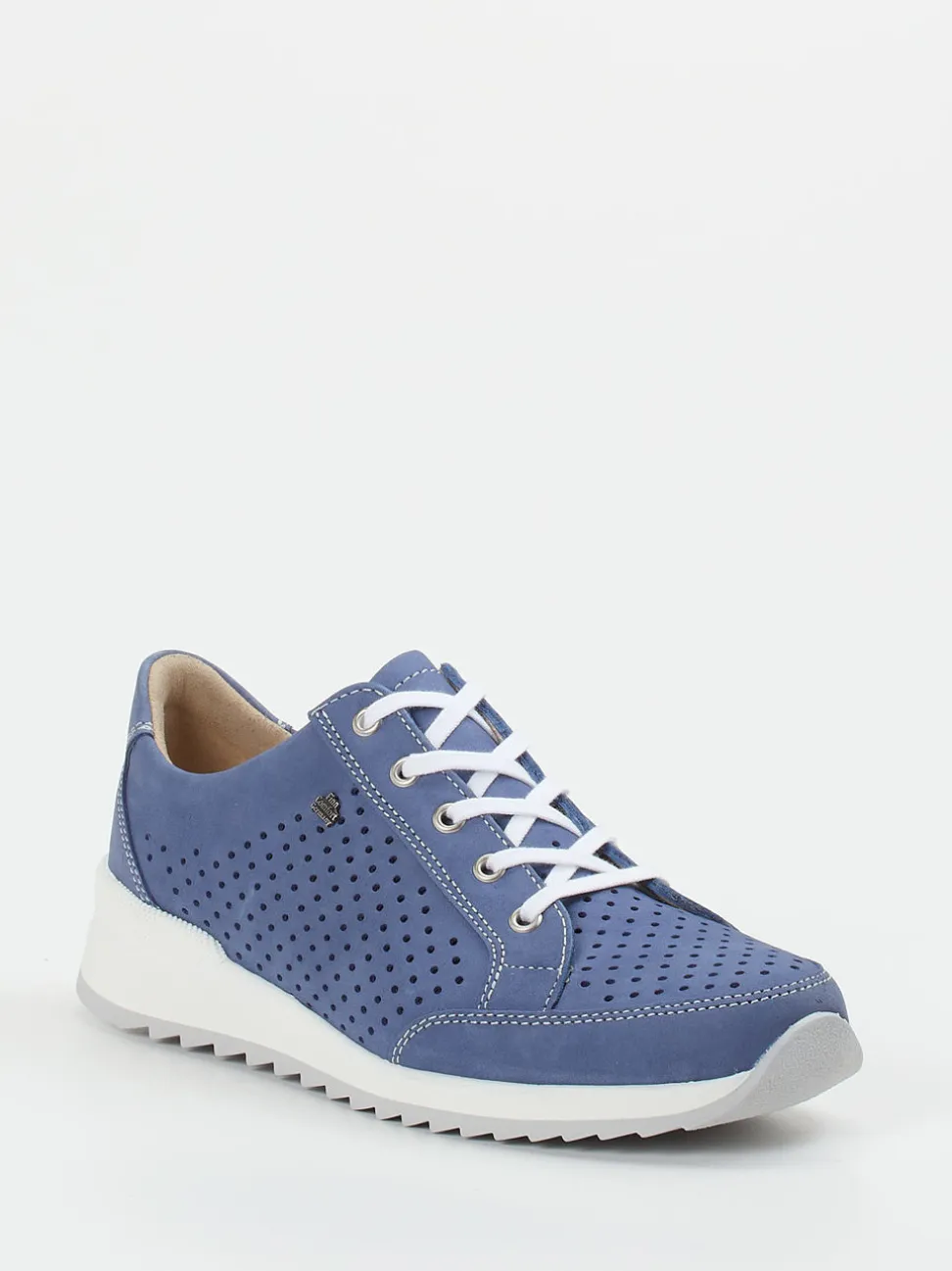 Finn Comfort – Komfort-Sneaker aus Nubukleder jeansblau