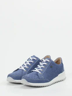 Finn Comfort – Komfort-Sneaker aus Nubukleder jeansblau