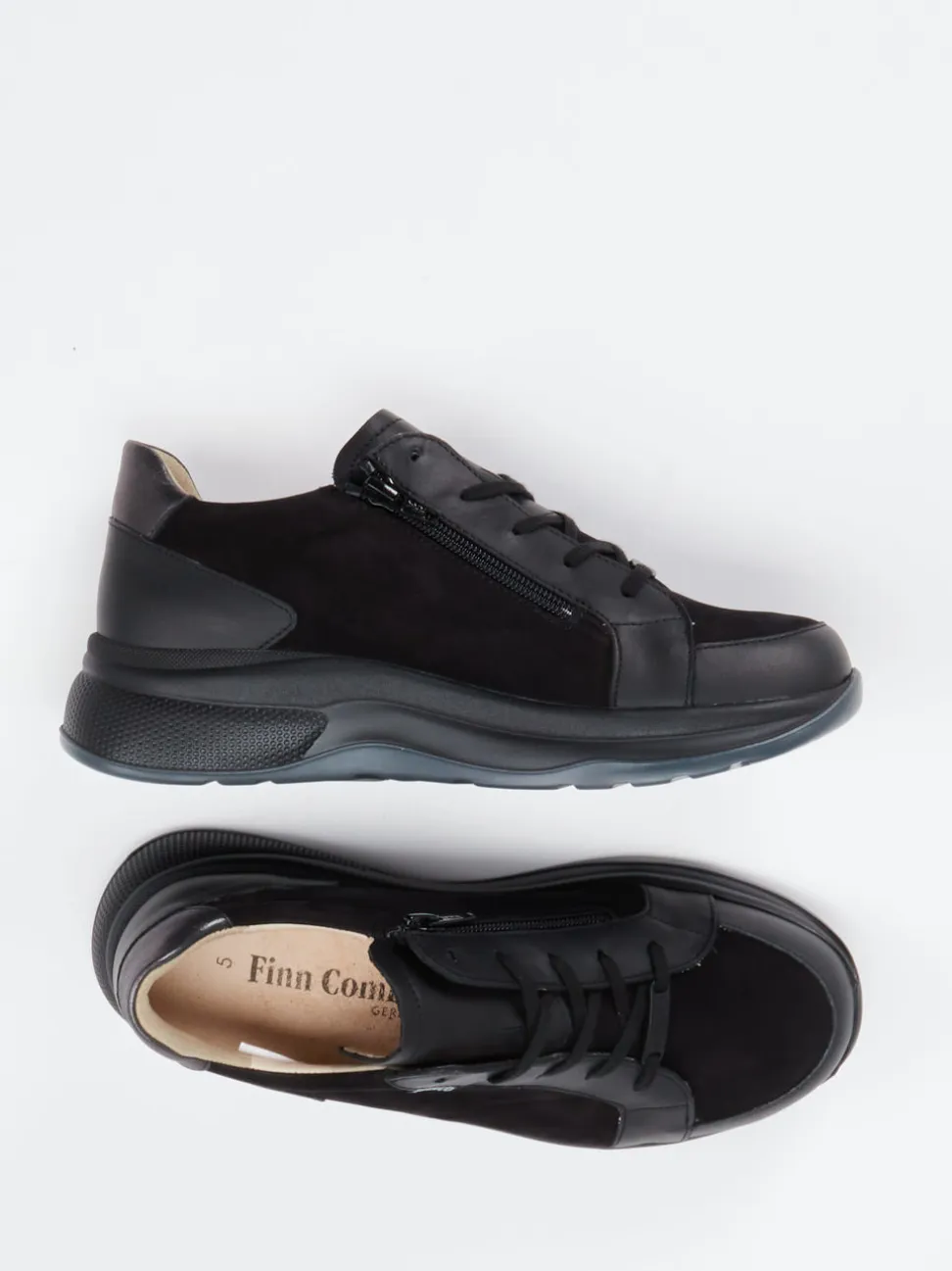 Finn Comfort – Komfort-Sneaker aus Nubukleder schwarz