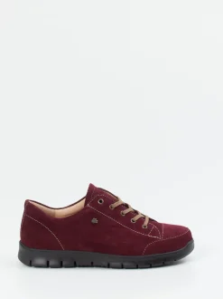 Finn Comfort – Komfort-Sneaker aus Veloursleder bordeaux