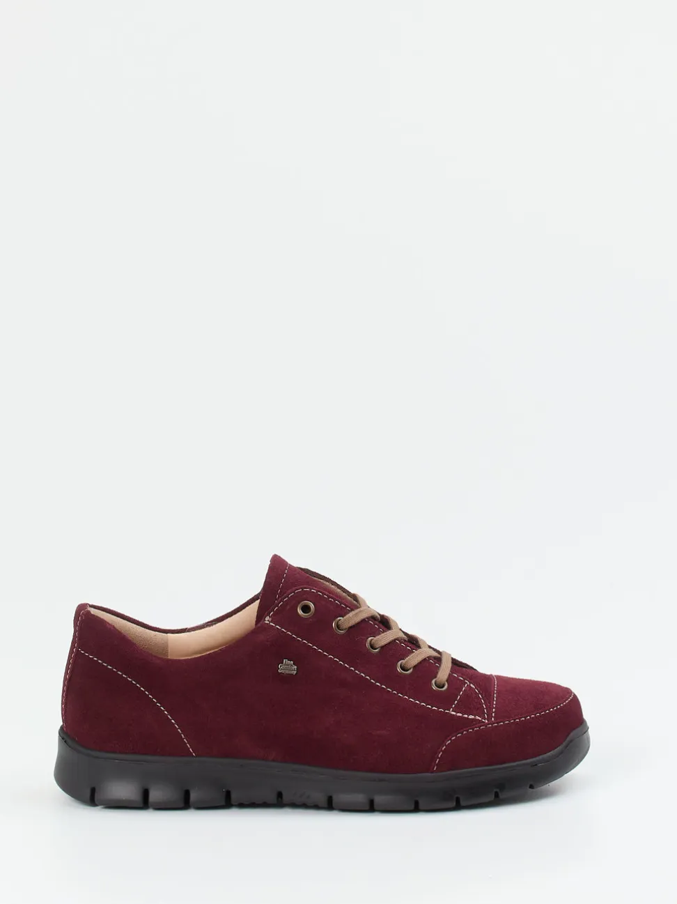 Finn Comfort – Komfort-Sneaker aus Veloursleder bordeaux