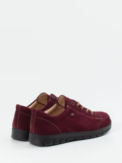 Finn Comfort – Komfort-Sneaker aus Veloursleder bordeaux