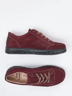 Finn Comfort – Komfort-Sneaker aus Veloursleder bordeaux