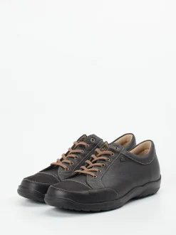 Finn Comfort – Komfort-Sneaker aus Kalbleder Dunkelbraun
