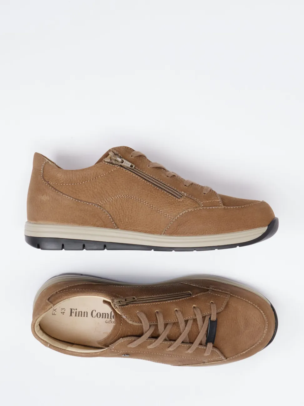 Finn Comfort – Komfort-Sneaker aus Nubukleder Braun