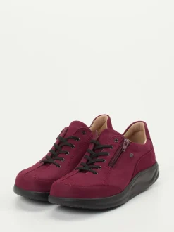 Finn Comfort – Komfort-Sneaker aus Nubukleder bordeauxrot