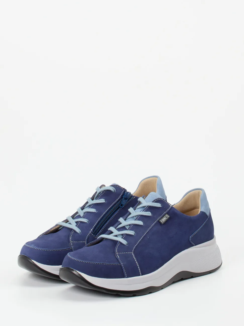 Finn Comfort – Komfort-Sneaker aus Nubukleder Marineblau