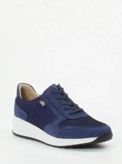 Finn Comfort – Komfort-Sneaker aus Stretchleder Marineblau