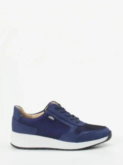 Finn Comfort – Komfort-Sneaker aus Stretchleder Marineblau