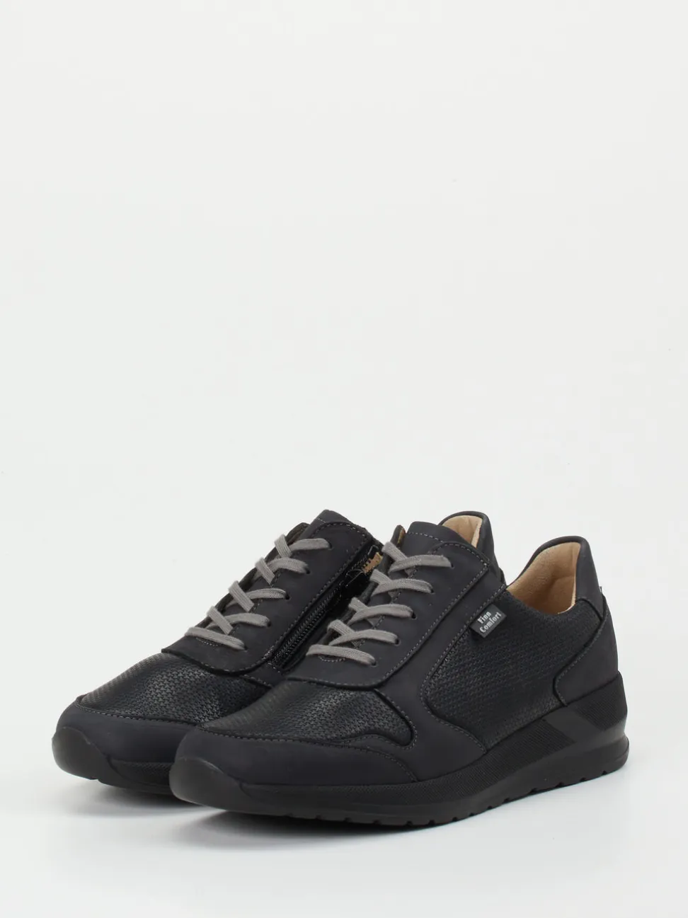 Finn Comfort – Komfort-Sneaker aus Stretchleder schwarz