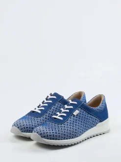 Finn Comfort – Komfort-Sneaker aus Textil in Kobaltblau