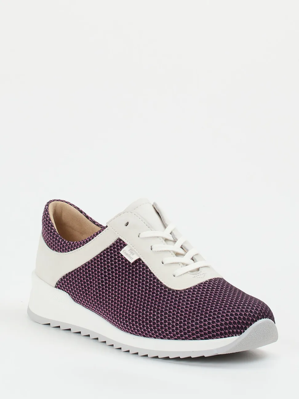 Finn Comfort – Komfort-Sneaker aus Mesh und Nubukleder pflaume