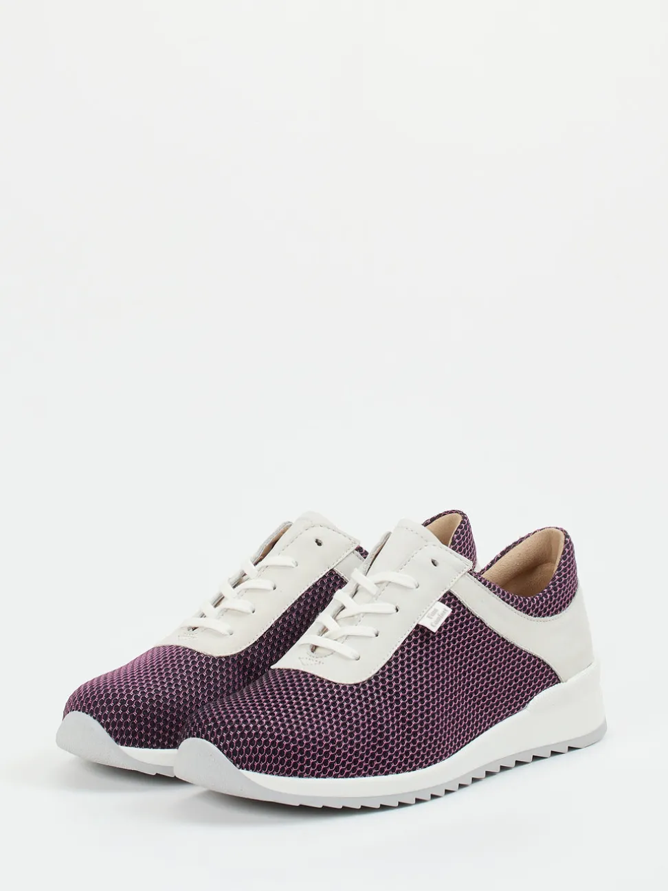 Finn Comfort – Komfort-Sneaker aus Mesh und Nubukleder pflaume