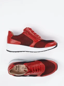 Finn Comfort – Komfort-Sneaker aus Kalbleder rot