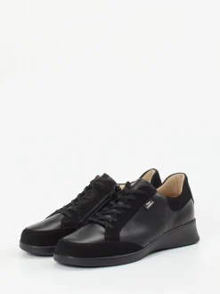 Finn Comfort – Komfort-Sneaker aus Kalbleder schwarz
