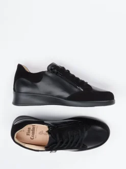 Finn Comfort – Komfort-Sneaker aus Kalbleder schwarz