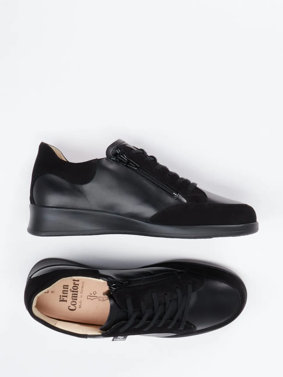 Finn Comfort – Komfort-Sneaker aus Kalbleder schwarz