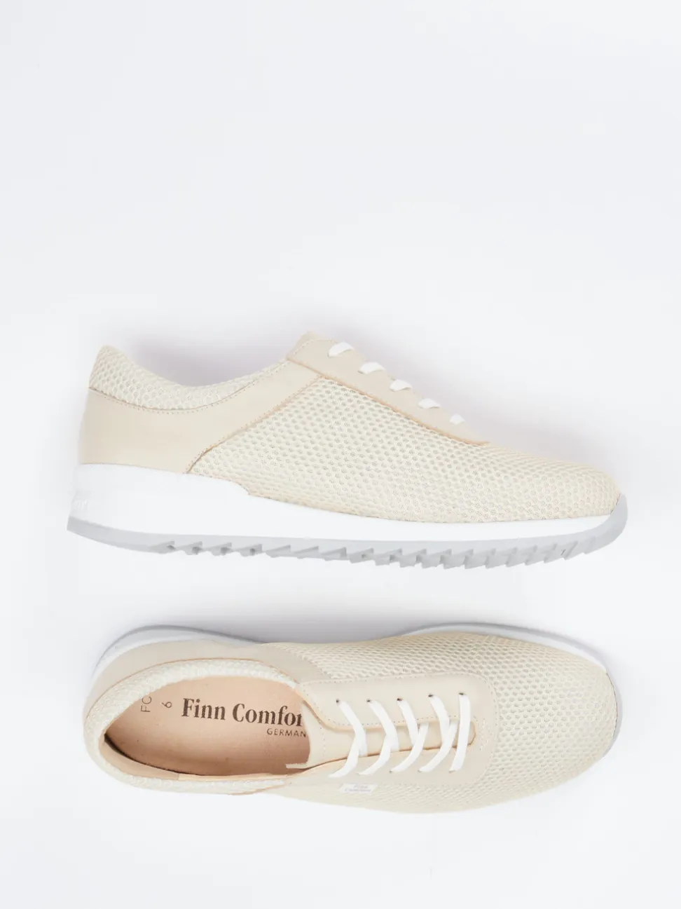 Finn Comfort – Komfort-Sneaker aus Meshtextil beige