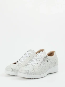 Finn Comfort – Komfort-Sneaker aus geprägtem Leder Offwhite