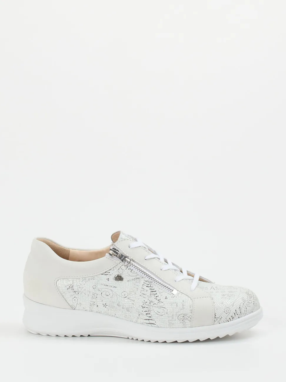 Finn Comfort – Komfort-Sneaker aus geprägtem Leder Offwhite