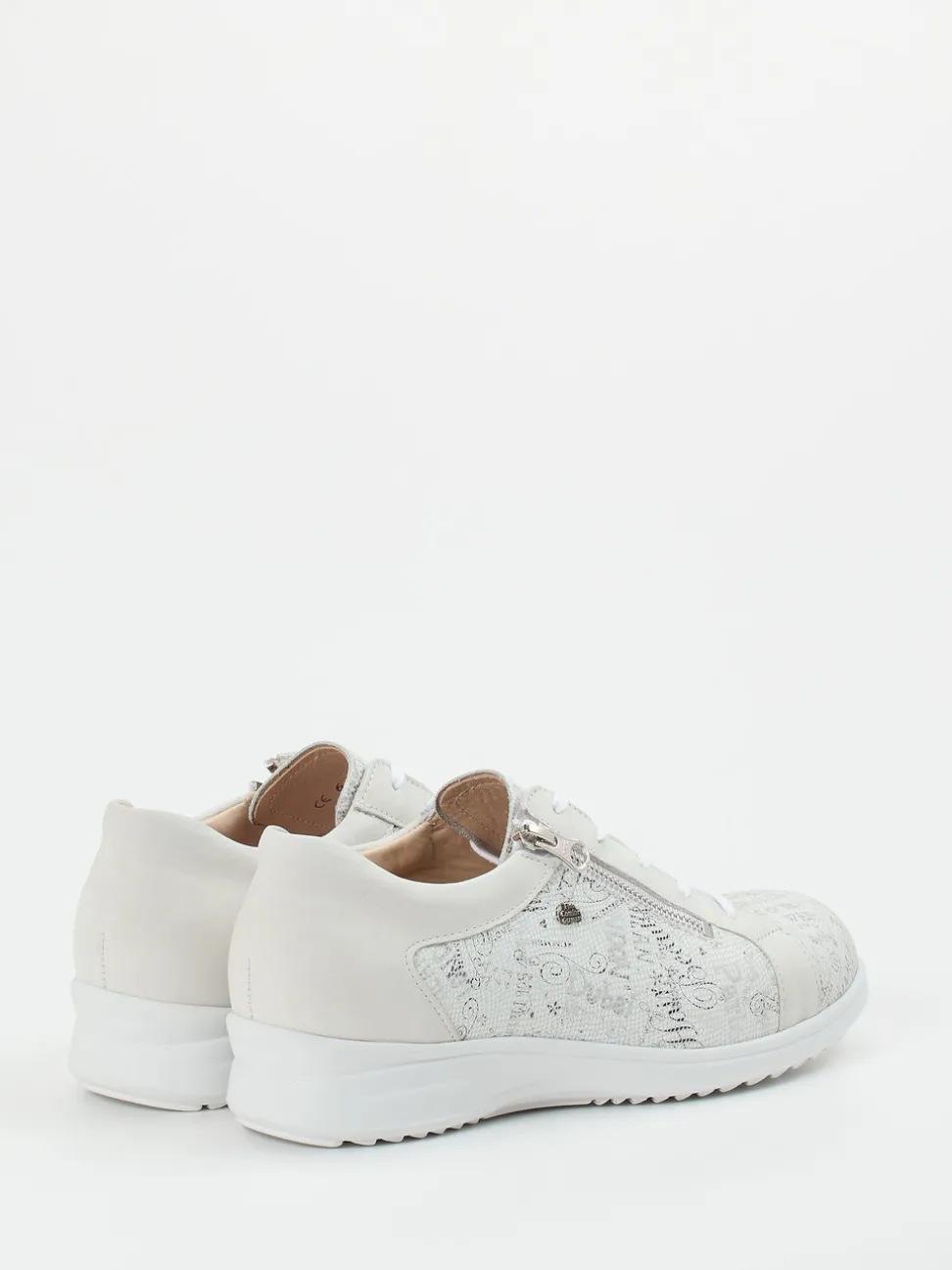Finn Comfort – Komfort-Sneaker aus geprägtem Leder Offwhite