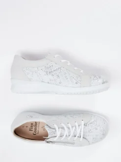 Finn Comfort – Komfort-Sneaker aus geprägtem Leder Offwhite
