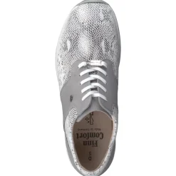 Finn Comfort – Komfort-Sneaker aus Stretch und Nubukleder grau