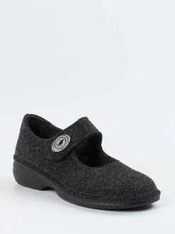 Finn Comfort – Mary-Jane-Hausschuh aus Wollfilz anthrazit