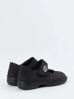 Finn Comfort – Mary-Jane-Hausschuh aus Wollfilz anthrazit