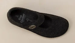 Finn Comfort – Mary-Jane-Hausschuh aus Wollfilz anthrazit