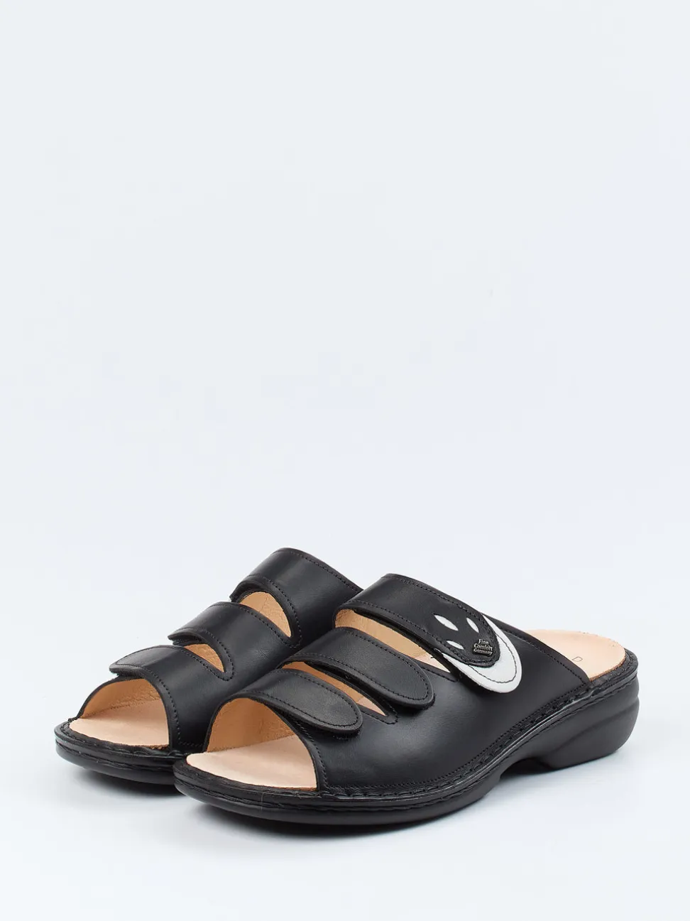 Finn Comfort – Pantolette aus Kalbleder schwarz