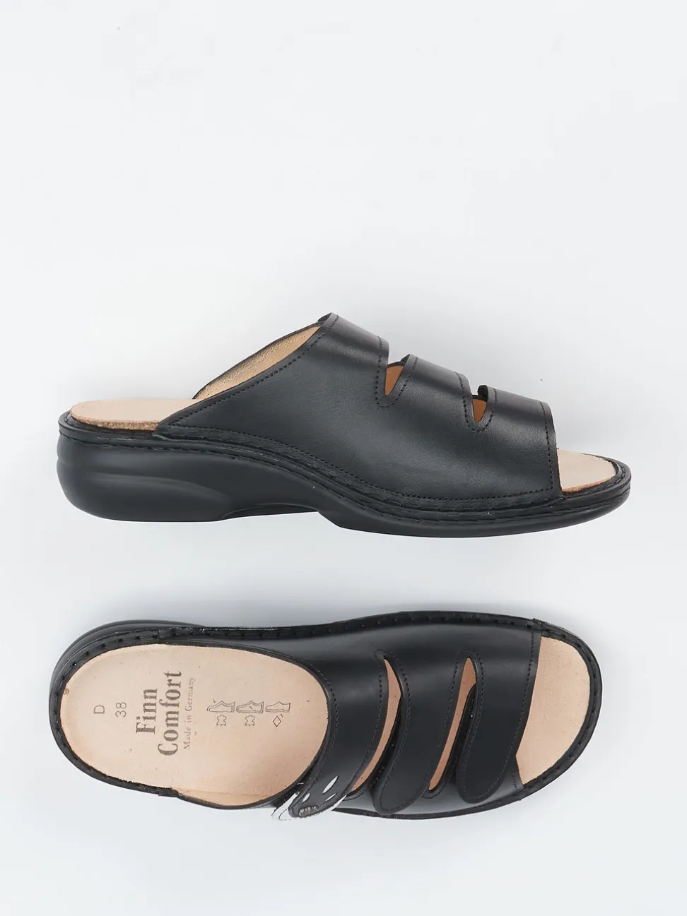 Finn Comfort – Pantolette aus Kalbleder schwarz