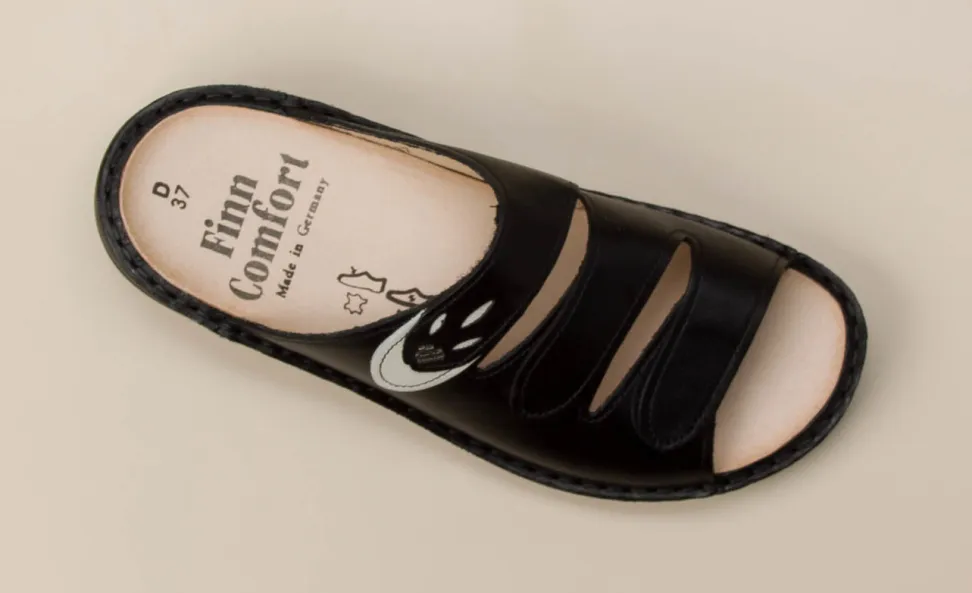 Finn Comfort – Pantolette aus Kalbleder schwarz