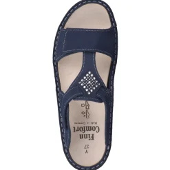 Finn Comfort – Pantolette aus Nubukleder in Blau