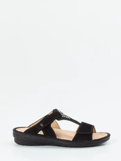 Finn Comfort – Pantolette aus Nubukleder Schwarz